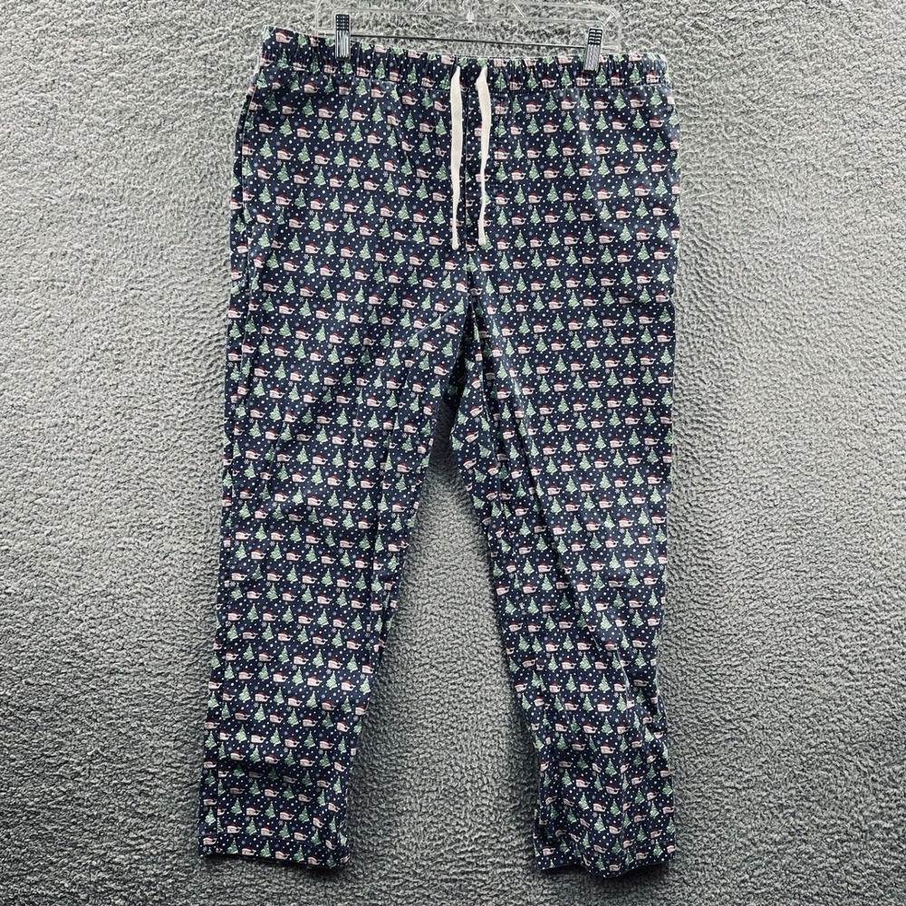 Vineyard Vines Men Pajama Pants XL Blue Whale Santa Hat Christmas Preppy Relaxed